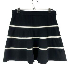 Club Monaco Skater Mini‎ Skirt Women 2 Black White Stripe Minimalist Event Work